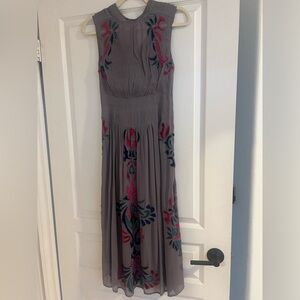 Anthropologie purple beaded dress